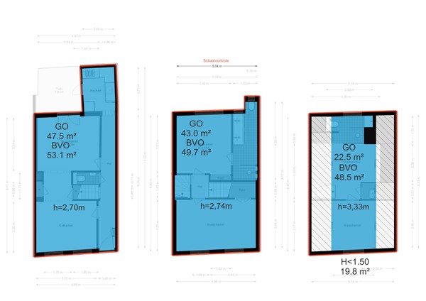 Floorplan - Vollersgracht 10D, 2312 VL Leiden